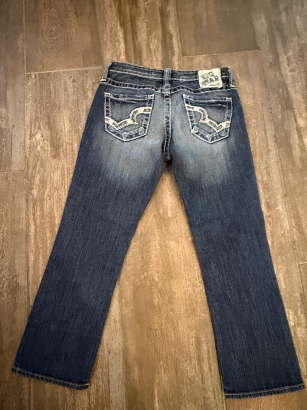 Big Star Women's Indigo Cropped Jeans with Embroidered Back Pockets